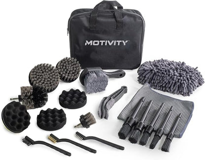 21-Piece Car Detailing Kit, Drill Brush Attachment Set for Car Cleaning, Auto Detail Brushes, Wheel & Tire Brush, Ideal for Interior and Exterior Cleaning – Drill Not Included