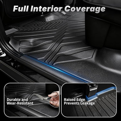OEDRO Floor Mats Fit for Toyota Tacoma 2024 2025 2026 Double Cab Auto Trans (NOT for Hybrid), Custom TPE All Weather Floor Liners for Tacoma TRD/SR/SR5/limited Car Front&Rear 2 Row Mats