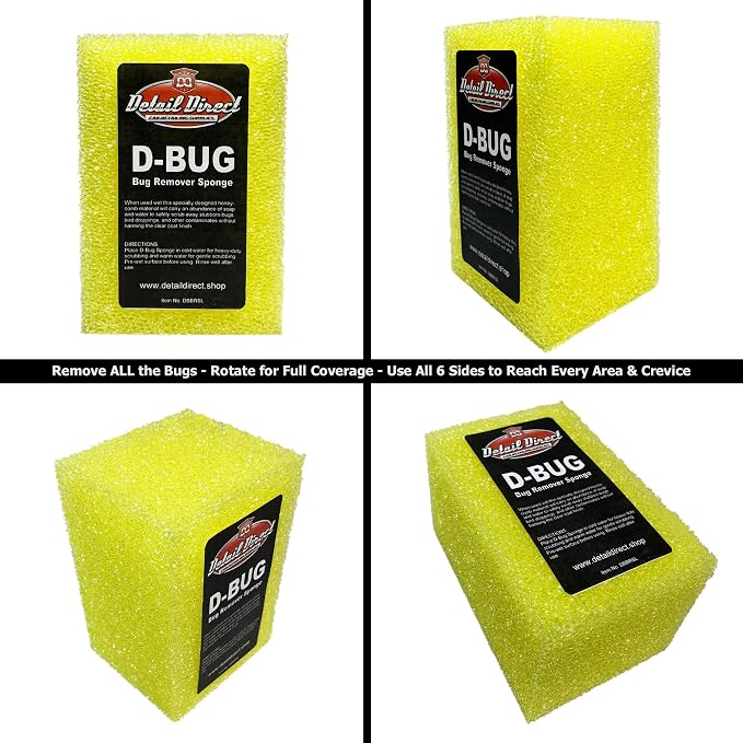 D-Bug Scrubber Sponge for Car Detailing, Yellow