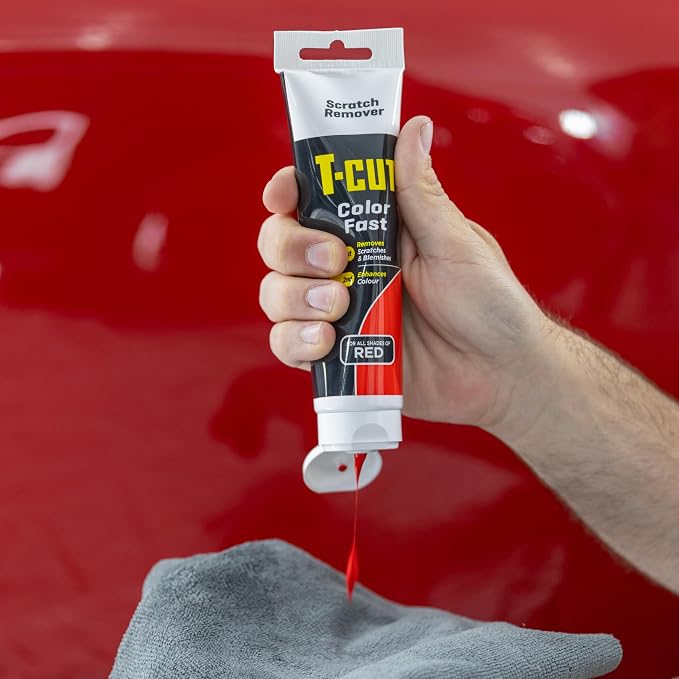 T-Cut Color Fast Scratch Remover & Paint Restorer, Red - Repairs Swirls & Scratches, Removes Oxidation, Restores Color & Enhances Shine, 5.3 oz