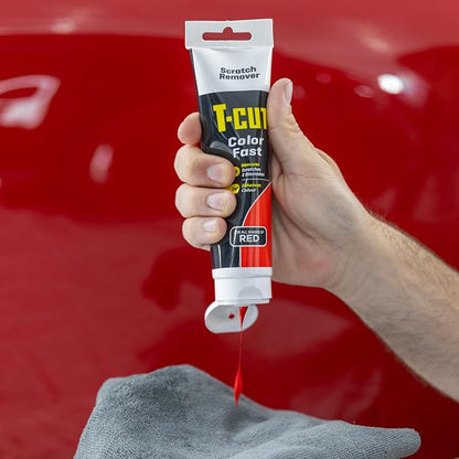 T-Cut Color Fast Scratch Remover & Paint Restorer, Red - Repairs Swirls & Scratches, Removes Oxidation, Restores Color & Enhances Shine, 5.3 oz