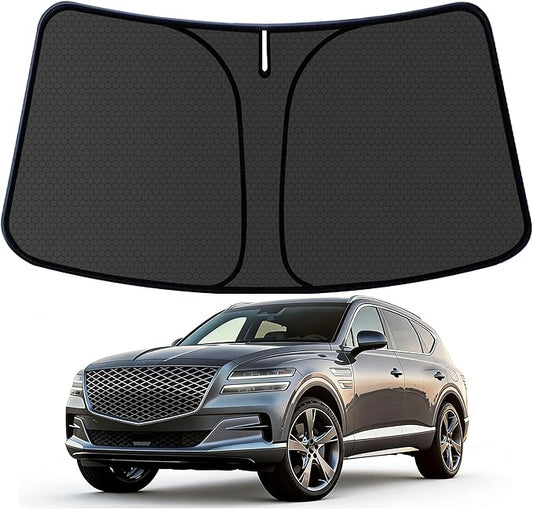 G e n e s i s GV80 Customized Windshield Sun Shade for 2021 2022 2023 2024 2025 2026 GV80 Front Window Sunshade Visor Protector Foldable Blocks UV Rays Keep Car Cooler Accessories