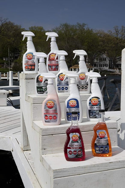 Cleans and protects clear marine vinyl while helping prevent yellowing, hazing, and cracking.