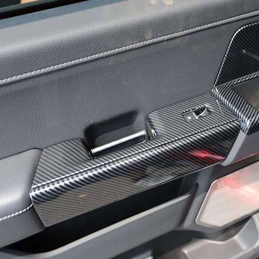 Carbon Fiber Interior Rear Door Window Switch Panel Cover Trim for Ford F150 2021+ Decoration Accessories