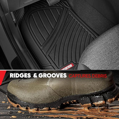 Motor Trend 3-Row Rubber Floor Mats & Liners for Car SUV Van 7 Seater, 6 Seater, 8 Seater 3rd Row Car Floor Mats Heavy Duty All Weather Full Interior Protection, FlexTough Avanced Performance