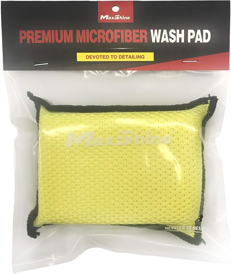 Maxshine Premium Microfiber Waxing Applicator for Car Detailing, Yellow & Grey, 9x13x4cm, 6 Pack