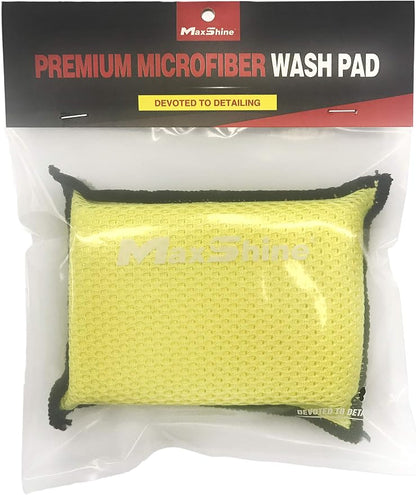 Maxshine Premium Microfiber Waxing Applicator for Car Detailing, Yellow & Grey, 9x13x4cm, 3 Pack