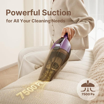 Shop-Vac S1 12V Handheld Vacuum Cordless, Dual-Speed Powerful Portable Car Vacuum Rechargeable, Wall-Mounted Lightweight Hand Vacuum for Home & Car, LED Illumination, HEPA Filter, Purple