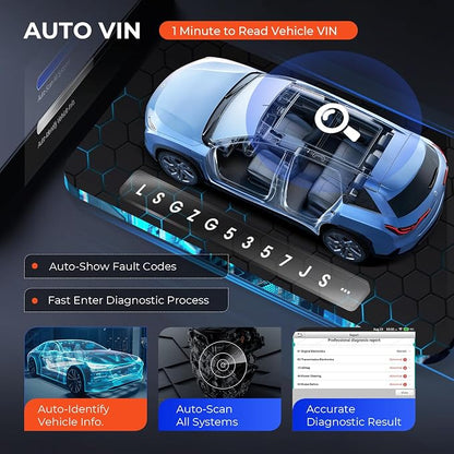 Launch Scanner CRP129X Plus OBD2 Scanner Diagnostic Tool, All System Car Scanner, 12 Reset Injector Coding/Throttle/SAS/Oil/EPB/BMS/TPMS Reset Scan Tool, FCA SGW, CANFD&DoIP, Free Update