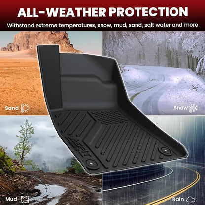 LASFIT Floor Mats for Audi A5/S5 2025-2026(New Body), TPE All Weather Protection Custom Fit 1st & 2nd Row Floor Liners for Audi A5/S5 Automotive Accessories Car Mats, Black, Easy to Clean