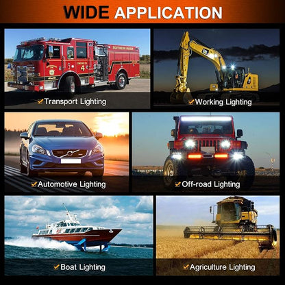 AUTOFEEL Led Light Bar, 7 inch Led Pods Light with 5500LM 6500K White Lighting, 2Pcs 60W Flood Spotlight Fog Beam Combo for Off Road Driving/Night Driving, Compatible with Truck ATV Boat SUV Motorbike