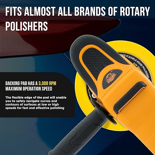 Dura-Gold Pro Series 7" Flexible Edge Polishing Buffing Hook and Loop Backing Pad, 5/8" - 11 Threads - Universal Rotary Polisher Buffer Backup Pad - Attach Foam Wool Buff Pads Automotive Car Detailing