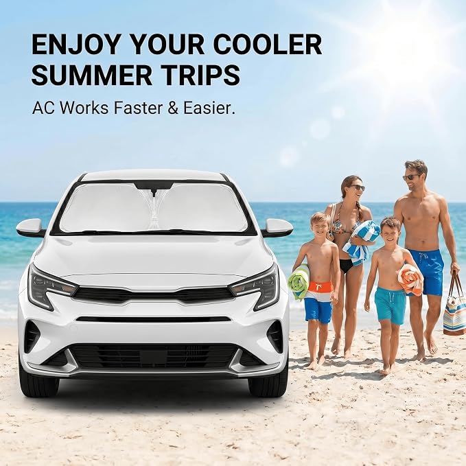 Windshield Sun Shade for Kia K4 2025-2026 Sunshade Front Window Shade Custom Fit K4 Accessories Sun Visor Foldable Shade Blocks UV Rays Accessories