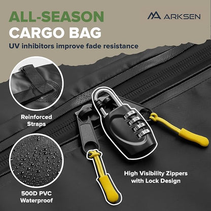 ARKSEN 64" x 39" Roof Rack Cargo Basket with Extension, 150 lbs Heavy Duty Rooftop Carrier, Car Top Luggage Holder for SUV Truck Car, Includes 21.5 Cu Ft Waterproof Cargo Bag for Travel Camping