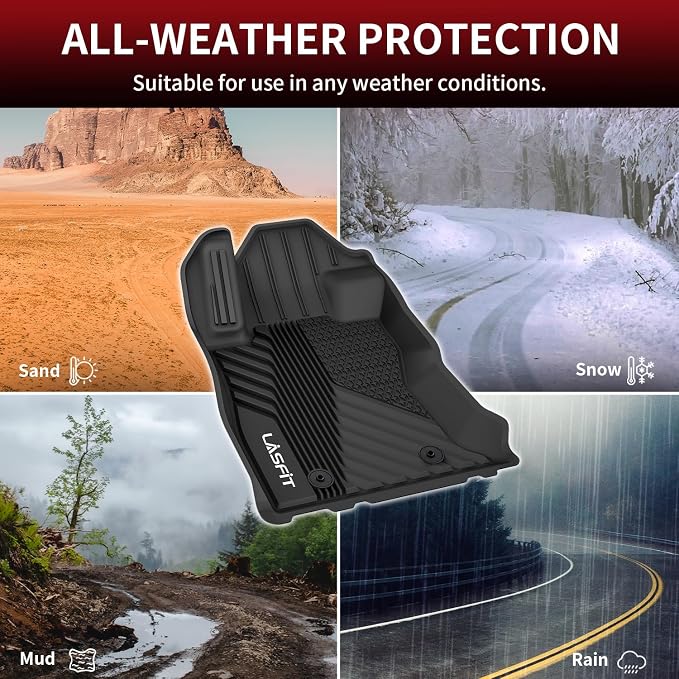 LASFIT Floor Mats Fit for Subaru Forester 2024 2023 2022 2021 2020 2019 | All Weather TPE Custom Fit Easy Clean Durable No-curling Floor liners for Subaru Forester 2019-2024 1st & 2nd Row Car Mats