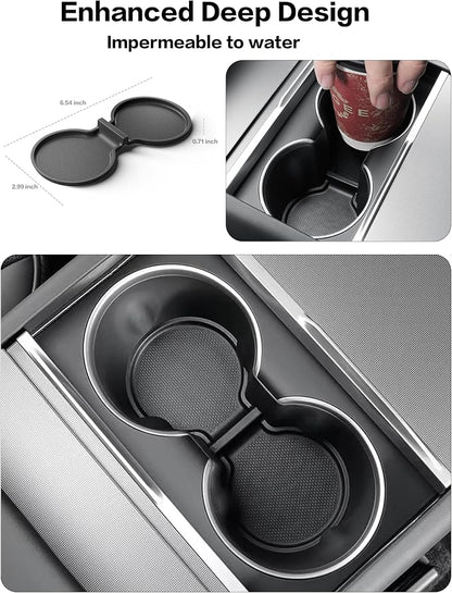 for Tesla Model Y 2025 2026 Juniper & Model 3 2024 Highland Center Console Organizer [Double Layer Space, Slide Smoothly (Model 3&y, 4P)