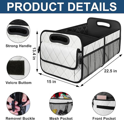 Deosk Car Trunk Organizer for SUV, Car Organizers and Storage with Reinforced Handles, Car Accessories for Women/Men 70L Waterproof Polyester Trunk Organizer(Large, Beige)