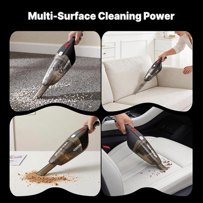 Shop-Vac Wet/Dry Handheld Vacuum Cordless, Powerful Portable Car Vacuum Rechargeable, Wall-Mounted Hand Vac with Crevice Tool, Lightweight Hand Vacuum for Home & Car, Washable Filter, Black