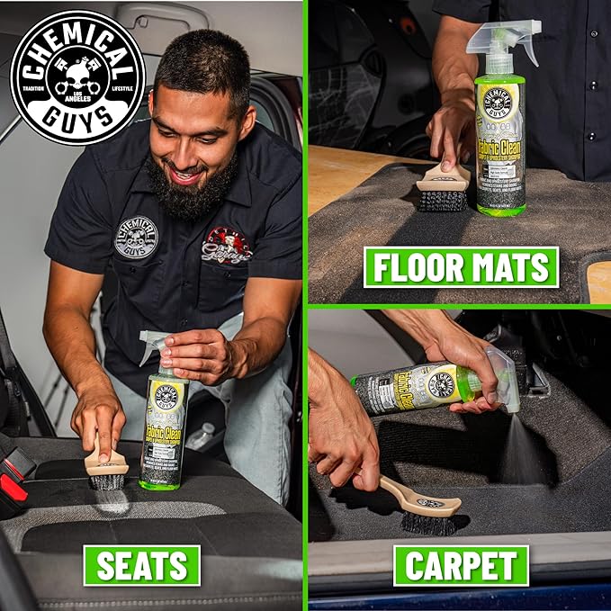 Chemical Guys Foaming Citrus Fabric Clean Carpet & Upholstery Cleaner - Car Carpet Cleaner Spray for Seats and Floor Mats, Removes Stains &Odors, Safe for Cars, Home and Office, 16 oz Citrus Scent