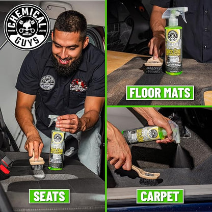 Chemical Guys Foaming Citrus Fabric Clean Carpet & Upholstery Cleaner - Car Carpet Cleaner Spray for Seats and Floor Mats, Removes Stains &Odors, Safe for Cars, Home and Office, 16 oz Citrus Scent