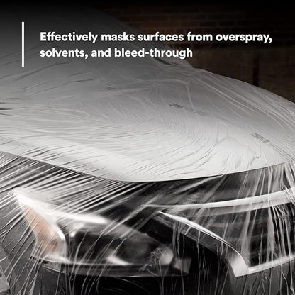 3M Plastic Sheeting 06723, High Density, Tear Resistant, Durable, Easy To Cut, 12 ft x 400 ft