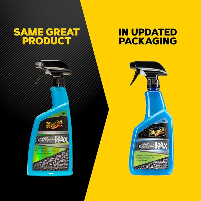 Meguiar's Hybrid Ceramic Wax, Easy-to-Use Spray Wax for Car Detailing with the Superior Protective Power of Advanced SiO2 Hybrid Barrier Technology, 26 Oz Spray Bottle (Pack of 6)