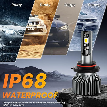 Fit for 2006-2018 Ford Fusion Driving light bulbs, 700% Hi/Lo Beam Fog Lights Bulbs Combo，6500K White, 44000LM Powersports Bulbs with Fan,Plug and play，6PCS