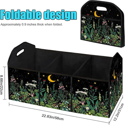 WildFlower 50L Waterproof Polyester Trunk Organizer Car Storage MultiCompartment Large Capacity Poket