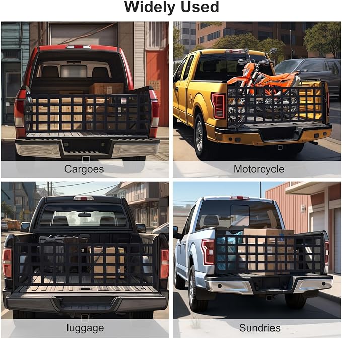 Tailgate Net - for Full Size Truck Cargo Net Compatible with Ford, Chevy, Dodge,Ram etc - Tail Gate Extender Nets for Pickup Truck Bed Accessories (50" x 15")
