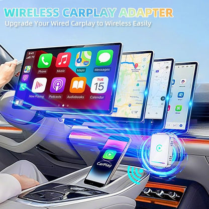 LENVA Wireless CarPlay Adapter, 2025 Upgrade Mini Design for Cars Plug and Play Fast Stable Connection No Delay (Only for iPhone, Not for Android)