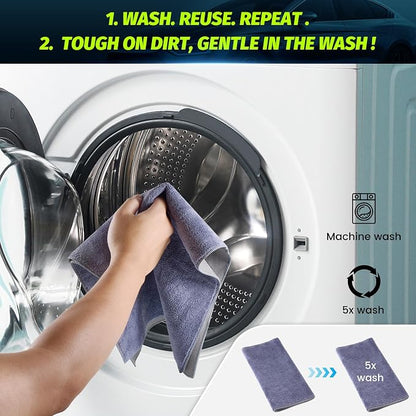 Car Drying Towel, Premium Double Sided, Suede Towel for Car, Microfiber Towels for Cars, Thick Scratch-Free Cloth for Car Body Polish, Car Detailing Supplies, Gray 12x24 Inches 1 Package