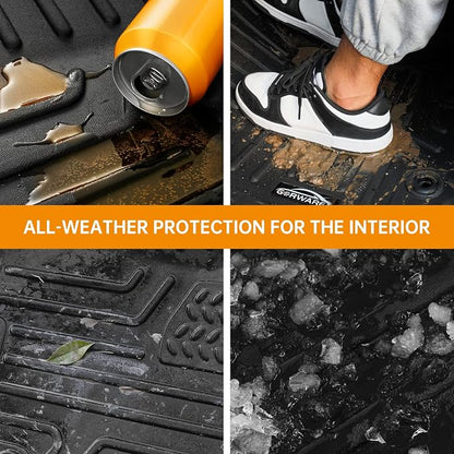GORWARE Floor Mats for CRV, 3D Floor Liner Compatible with CR-V 2022 2021 2020 2019 2018 2017, Front and Rear Row Floor Liners for CRV 2017-2022 with All Weather Performance, 3 Pcs Car Floor Mat