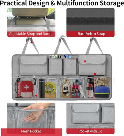 Car Trunk Organizer and Storage, Large Capacity Backseat Hanging Storage Accessories, Backseat Car Organizer for SUV/MPV/Truck (Dimgrey)