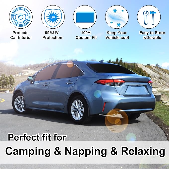 TINGLU Window Shades for Toyota Corolla Hatchback 2020-2026(Not for Corolla Cross) Accessories Side Full Windows Cover Camping Rear Triangular Windshield Sun Shade Sun UV Rays Privacy Protection 6PCS