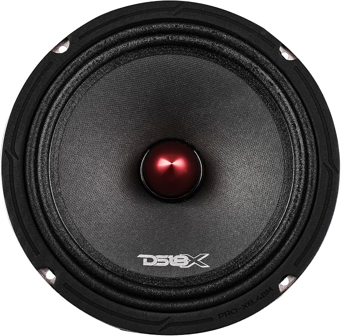 DS18 PRO-X8.4BM Loudspeaker - 8", Midrange, Red Aluminum Bullet, 550W Max, 275W RMS, 4 Ohms - Premium Quality Audio Door Speakers for Car or Truck Stereo Sound System (1 Speaker)