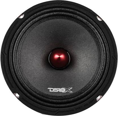 DS18 PRO-X8.4BM Loudspeaker - 8", Midrange, Red Aluminum Bullet, 550W Max, 275W RMS, 4 Ohms - Premium Quality Audio Door Speakers for Car or Truck Stereo Sound System (1 Speaker)