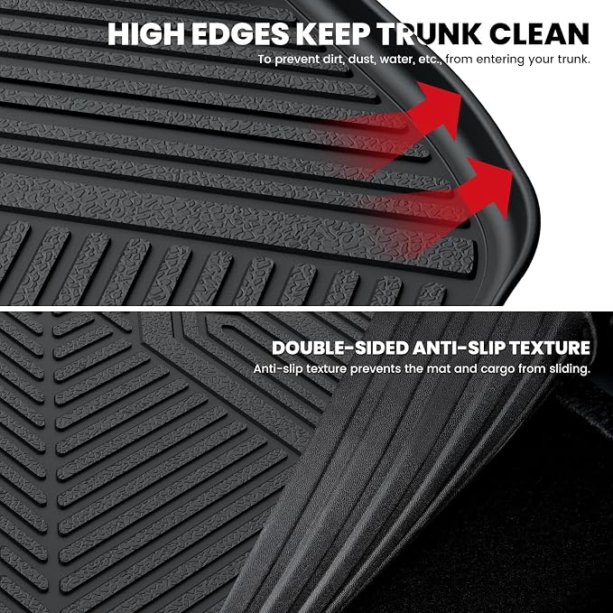 LASFIT Trunk Mat for Honda Accord Seden 2026 2025 2024 2023 2022 2021 2020 2019 2018 (Gasoline & Hybrid), All Weather TPE Custom Fit Accord Trunk Liner Trunk Tray Cargo Liner Accessories, Black