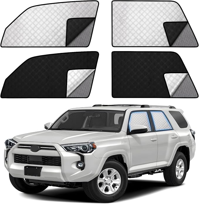 ZATOOTO Side Window Shade Cover for Toyota 4Runner 2017-Now, Double Layer Window Sunshade with Breathable Mesh Screen and Reversible Design Blackout Privacy Shade & UV Protection for Sleeping Camping
