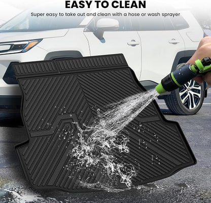 LASFIT Cargo Trunk Mat & Backrest Mats for Toyota RAV4 2026 Hybrid (Not Fit Plug-in Hybrid. Fit for Cargo with Subwoofer) RAV 4 All Weather TPE Custom Fit Automotive Rear Cargo Liner Accessories Black