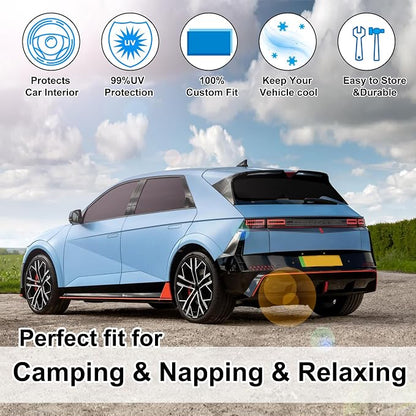 TINGLU Window Shades for Hyundai Ioniq 5 2022-2025 2026 Accessorie Car Side Full Windows Rear Triangular Windshield Sun Shade Sun UV Rays & Privacy Protection for Camping,Napping,and Relaxing 6PCS
