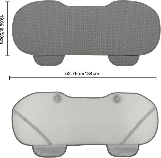 West Llama Pu Leather Car Seat Bottom Covers Protectors Include 1 Rear Bench Seat Cover Universal Fit 90% Vehicles,Gray