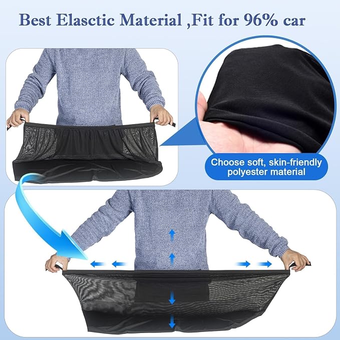 Car Rear Side Window Shades,2 Pack Breathable Mesh Car Window Screens Sun Shades Covers for Camping,Fit for 96% of Cars, Block Sun Glare,UV Protection,Privacy Protection