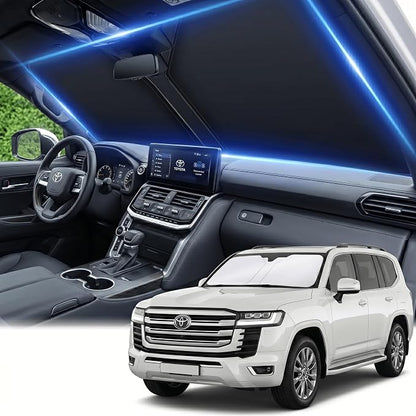for Toyota Land Cruiser Windshield Sun Shade 2024 2025 2026 Sunshade Front Window Shade Custom Fit Land Cruiser Accessories Sun Visor Foldable Shade Blocks UV Rays Accessories