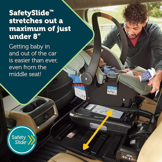 Safety 1st® onBoard™ Slide DLX Infant Car Seat w/SafetySlide™ Base, Easy-Install Rigid Latch, Lightweight Rear-Facing Seat, Newborn Carrier, Extra-Large Canopy, Travel System Ready, Dusty Marble