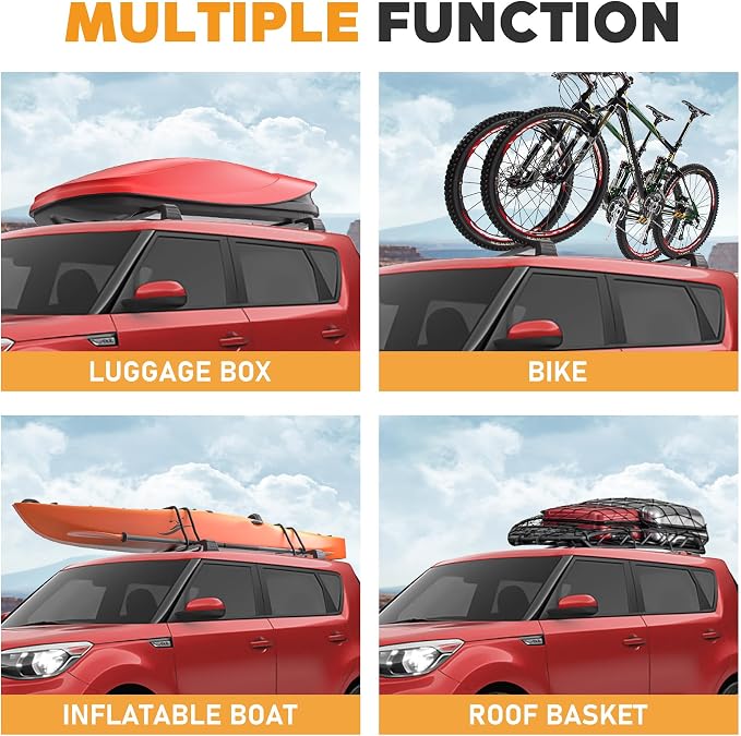Roof Rack Cross Bar Compatible with Kia Soul 2014 2015 2016 2017 2018 2019 Roof Rack Cross Bars Aluminum Adjustable Roof Rack Rail