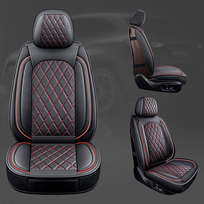 MIROZO Front Seat Covers for Ram,Waterproof Truck Seat Cover Compatible with 2009-2026 RAM 1500/2500/3500 Crew Quad Cab, Car Seat Protector Pickup Cushions (2 PCS Front,Black and Red)