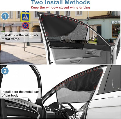 2 PCS Car Window Shades, Magnetic Double Layer Car Side Window Sun Shades with Full Shade/Half Shade, Front Window Covers for Driver,Car Accessories