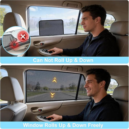 XCBYT 2019-2024 RAV4 Window Shade, 2PCS Rear Side Sun Shades for Baby & Pet, Breathable Mesh UV Protection, Privacy & Heat Insulation, Easy Magnetic Installation