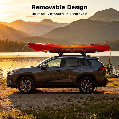 CAMMOO 64"x39" Roof Rack Basket, Removable Fairing & Support Bars for Kayaks/Long Gear, 20 Cu.Ft Waterproof Soft Bag+Lock+Net+Strap–200Lbs Capacity Car Roof Cargo Carrier for SUV Truck Camping