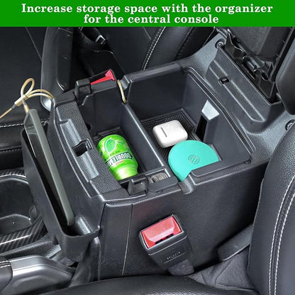 Eamplest 4PCS Center Console Organizer for 2024 2025 2026 Jeep Wrangler JL JLU 4XE and Gladiator JT Accessories Gear Shift Side Tray Organizer,Hanging Armrest Storage Box